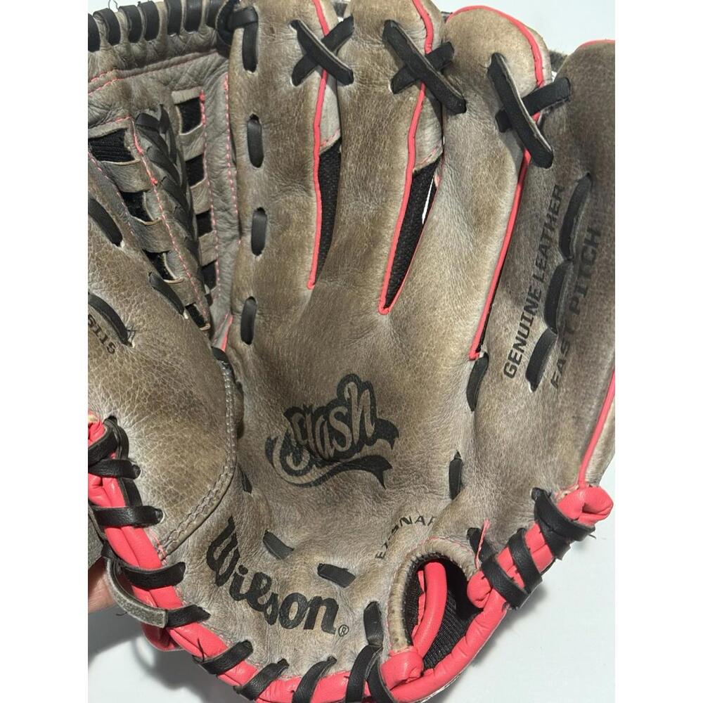 Wilson Genuine Leather Glove Fast Pitch LH Throw Grey 11 1 2" A04RF16115 - Picture 6 of 6